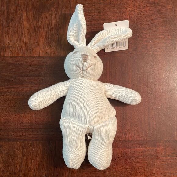 Best Years UK Knitted Organic Cotton White Bunny Rabbit Baby Rattle New - Picture 1 of 9